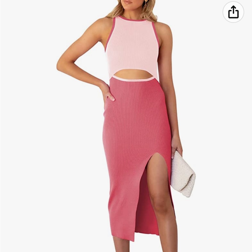Pink Queen Women's Summer Cutout Midi Dress
